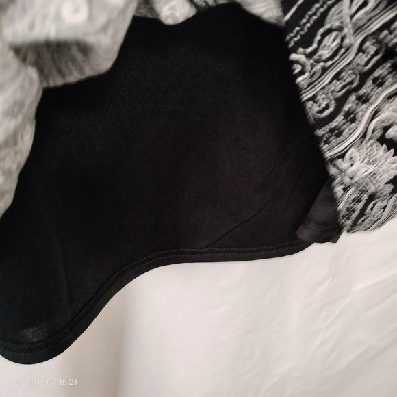 Savanna Jane Size Small Black White Abstract Sleeveless Lined Dress - Picture 8 of 10